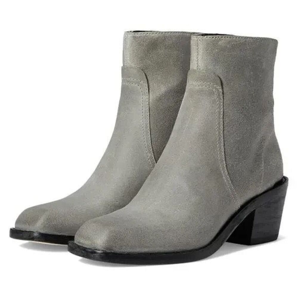 Rag & Bone Dark Grey Leather Bristol Boot Bootie Size 37.5 EU